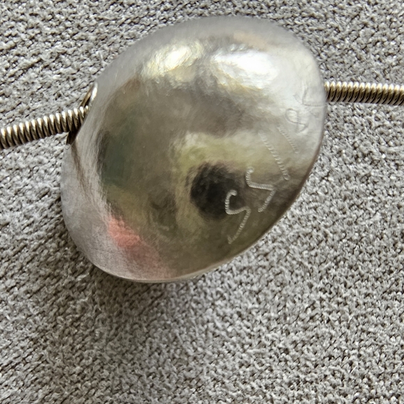 18K Yellow Gold and Sterling Silver Basket pattern McGurrin Studio Necklace - Picture 7 of 12